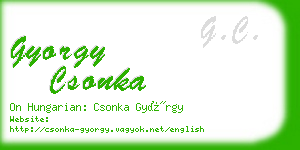 gyorgy csonka business card